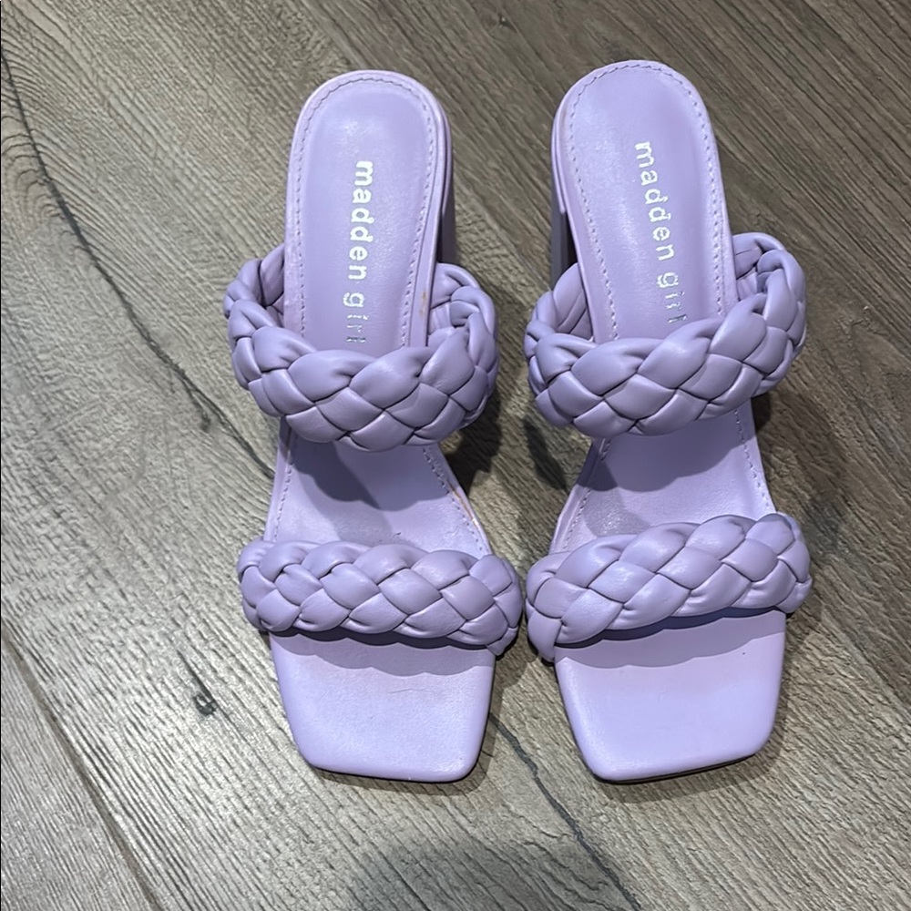 Madden Girl Purple Braided Heels